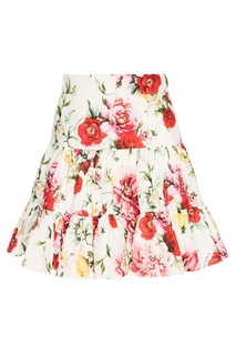Хлопковая юбка с цветами Dolce & Gabbana