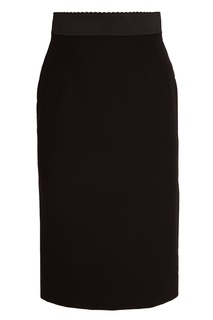 Черная шерстяная юбка-карандаш Dolce & Gabbana