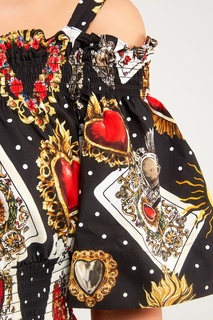 Хлопковое платье с картами Dolce & Gabbana