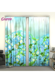 Фотошторы Голубая гортензия Сирень