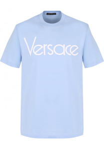 Хлопковая футболка с круглым вырезом Versace