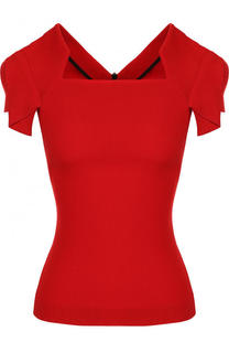Приталенный однотонный топ из шерсти Roland Mouret