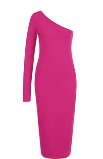 Однотонное платье-футляр асимметричного кроя Diane Von Furstenberg