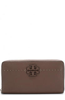 Кожаный кошелек с логотипом бренда Tory Burch