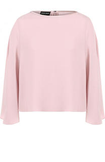 Однотонный топ свободного кроя с круглым вырезом Giorgio Armani