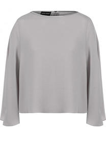 Однотонный топ свободного кроя с круглым вырезом Giorgio Armani
