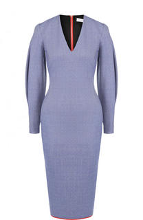 Приталенное платье-миди с V-образным вырезом Victoria Beckham
