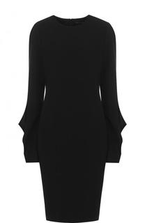 Приталенное шелковое платье-миди с длинным рукавом Tom Ford