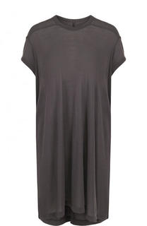 Удлиненный однотонный топ из смеси вискозы и шелка Rick Owens