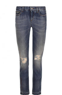 Укороченные джинсы-скинни с потертостями Dolce &amp; Gabbana