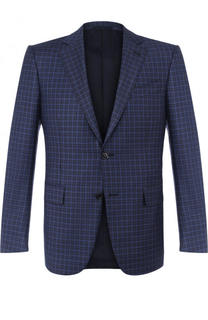 Шерстяной однобортный пиджак в клетку Ermenegildo Zegna