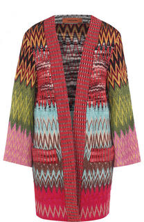 Удлиненный вязаный кардиган с укороченным рукавом Missoni