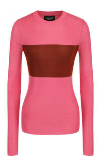 Приталенный шелковый пуловер с круглым вырезом CALVIN KLEIN 205W39NYC