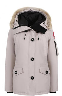 Утепленная куртка Montebello с капюшоном и меховой отделкой Canada Goose