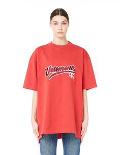 Красная хлопковая футболка Vetements