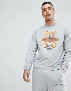 Свитшот для дома с принтом медведя Moschino - Серый