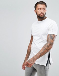 Свободная удлиненная футболка с разрезами по бокам ASOS - Мульти