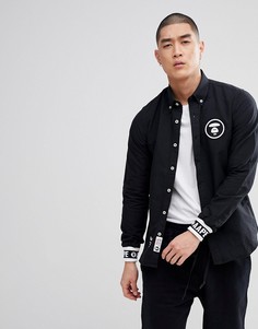 Узкая рубашка с логотипом-нашивкой AAPE By A Bathing Ape - Черный