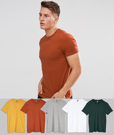 5 футболок с круглым вырезом ASOS - СКИДКА - Мульти