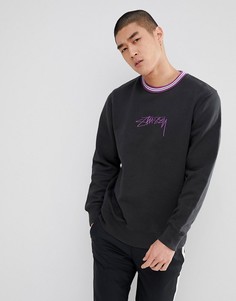 Свитшот с контрастным воротником Stussy - Черный