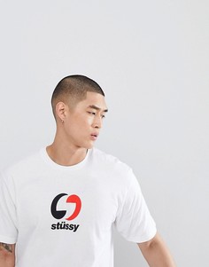 Футболка с 2-цветным логотипом Stussy - Белый