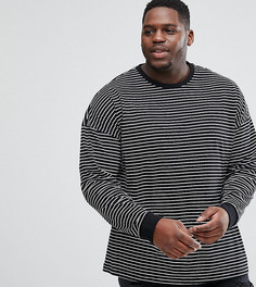 Oversize-лонгслив в полоску ASOS DESIGN Plus - Черный