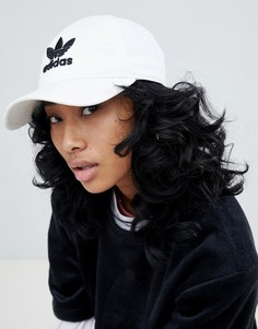 Белая кепка с трилистником adidas Originals - Белый