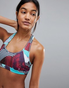 Бюстгальтер со средним уровнем поддержки и принтом Reebok - Мульти