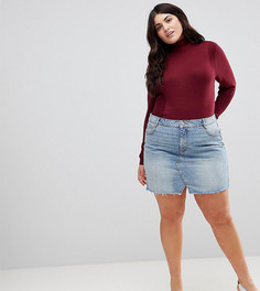 Светлая джинсовая мини-юбка ASOS CURVE - Синий