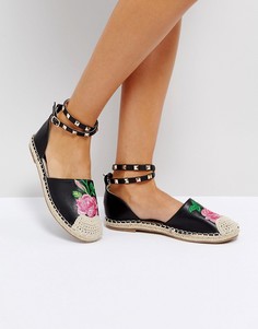 Эспадрильи с вышивкой и заклепками Truffle Collection - Черный