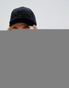Бархатная кепка с коротким козырьком и логотипом Tommy Hilfiger - Черный