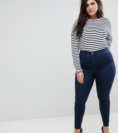 Темные джинсы скинни с завышенной талией ASOS CURVE RIDLEY - Синий