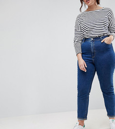Выбеленные синие узкие джинсы в винтажном стиле с завышенной талией ASOS CURVE FARLEIGH - Синий