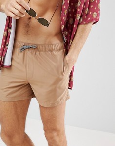 Коричневые короткие шорты для плавания ASOS - Коричневый