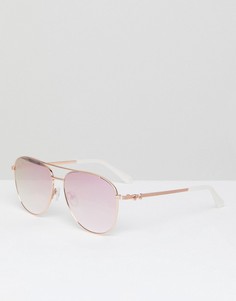 Солнцезащитные очки-авиаторы в золотисто-розовой оправе Ted Baker TB1491 403 Mira - Золотой