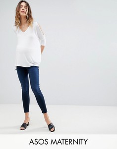 Джинсы скинни с завышенной талией ASOS MATERNITY RIDLEY - Синий