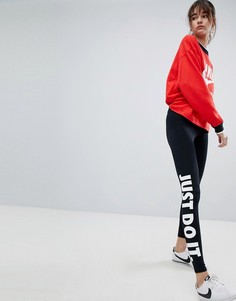 Черные леггинсы с надписью Just Do It Nike Leg A See - Черный
