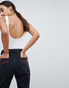 Прямые джинсы с вышивкой на задних карманах Liquor N Poker - Синий