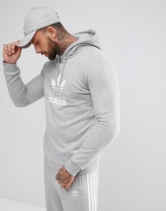 Серый худи с логотипом-трилистником adidas Originals adicolor CY4572 - Синий