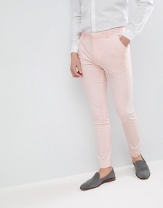 Бархатные супероблегающие брюки персикового цвета ASOS Wedding - Розовый