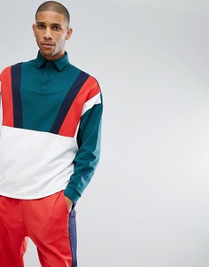 Свободный свитшот колор блок ASOS - Зеленый