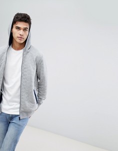 Худи на молнии со стеганой отделкой Jack &amp; Jones - Серый