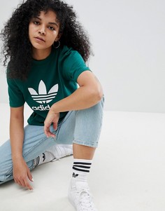 Свободная зеленая футболка adidas Originals adicolor - Зеленый