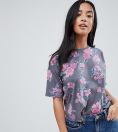 Футболка с цветочным принтом ASOS PETITE - Мульти