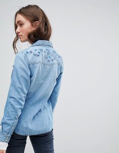 Облегающая джинсовая рубашка Pepe Jeans - Синий