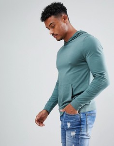 Худи из легкой ткани зеленого цвета обтягивающего кроя ASOS - Зеленый