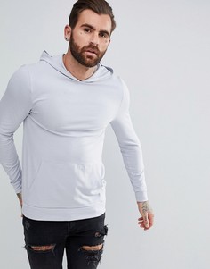 Серое обтягивающее легкое худи ASOS - Серый