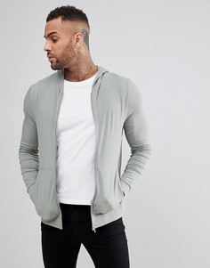 Зеленый легкий худи на молнии ASOS - Зеленый