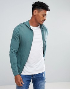 Зеленый легкий худи на молнии ASOS - Зеленый