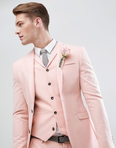 Светло-персиковый приталенный пиджак ASOS Wedding - Розовый